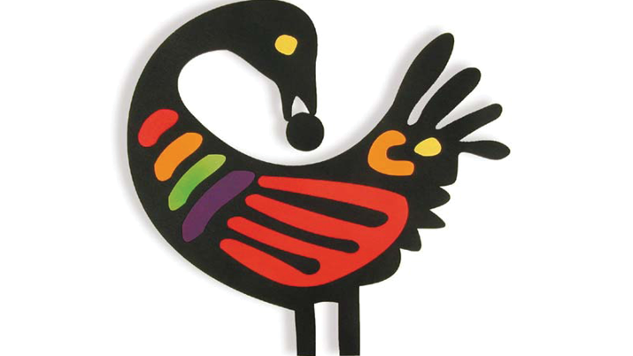 Sankofa bird: traditional African symbol of flying forward, while looking toward the past.