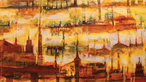 Painting titled À la recherche du temps perdu by Mona Ciciovan