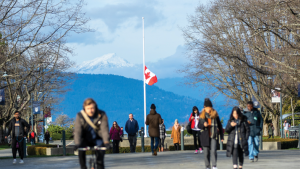 Flag lowered at UBC campus.