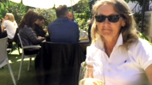 Jessie Horner having a drink in Italy