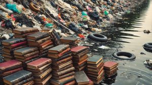Litter in a body of water